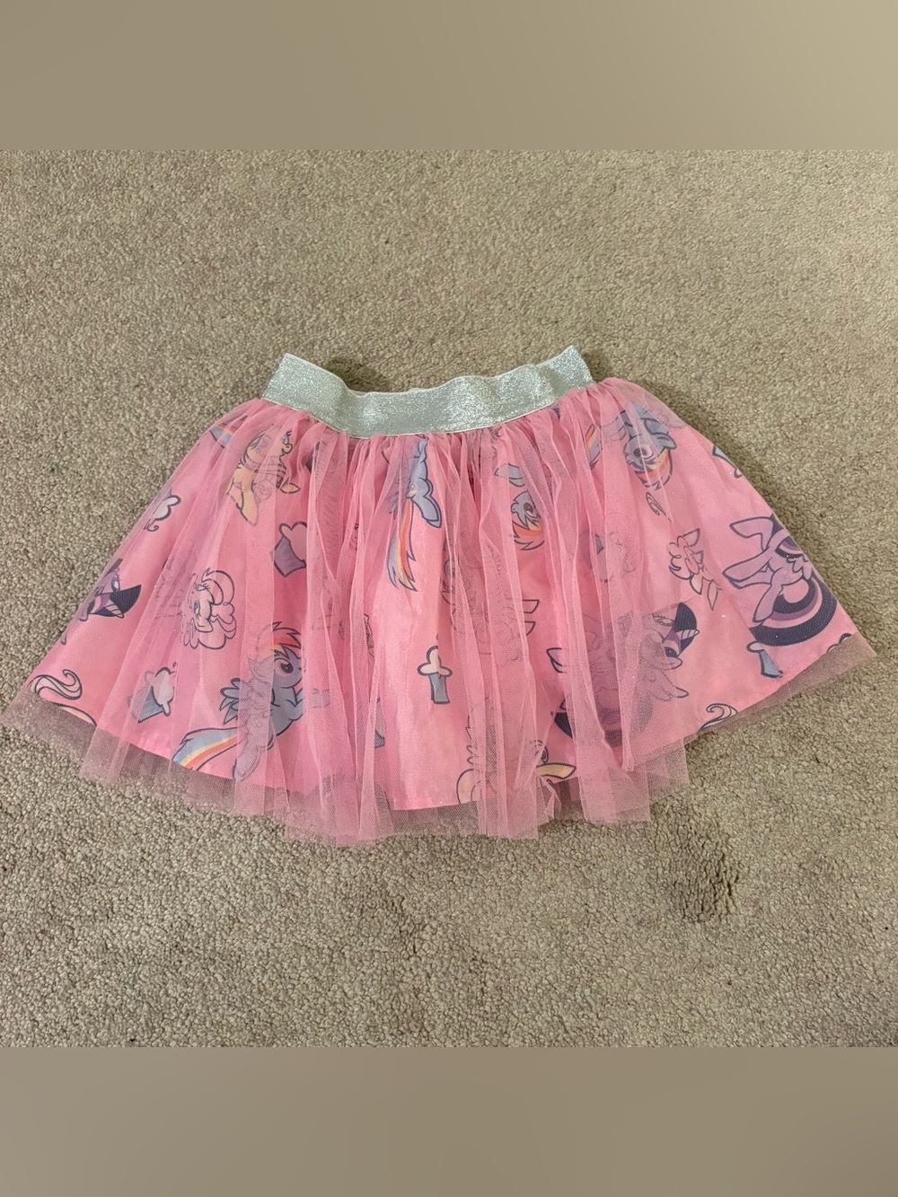 My Little Pony Pink Tulle Skater Skirt with Silver Waistband size 4/5 XS